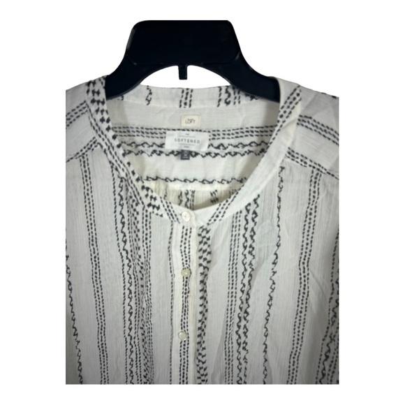 Ann Taylor Loft Size Medium Women's Blouse Black and White Long Sleeve AC110 - Picture 6 of 6